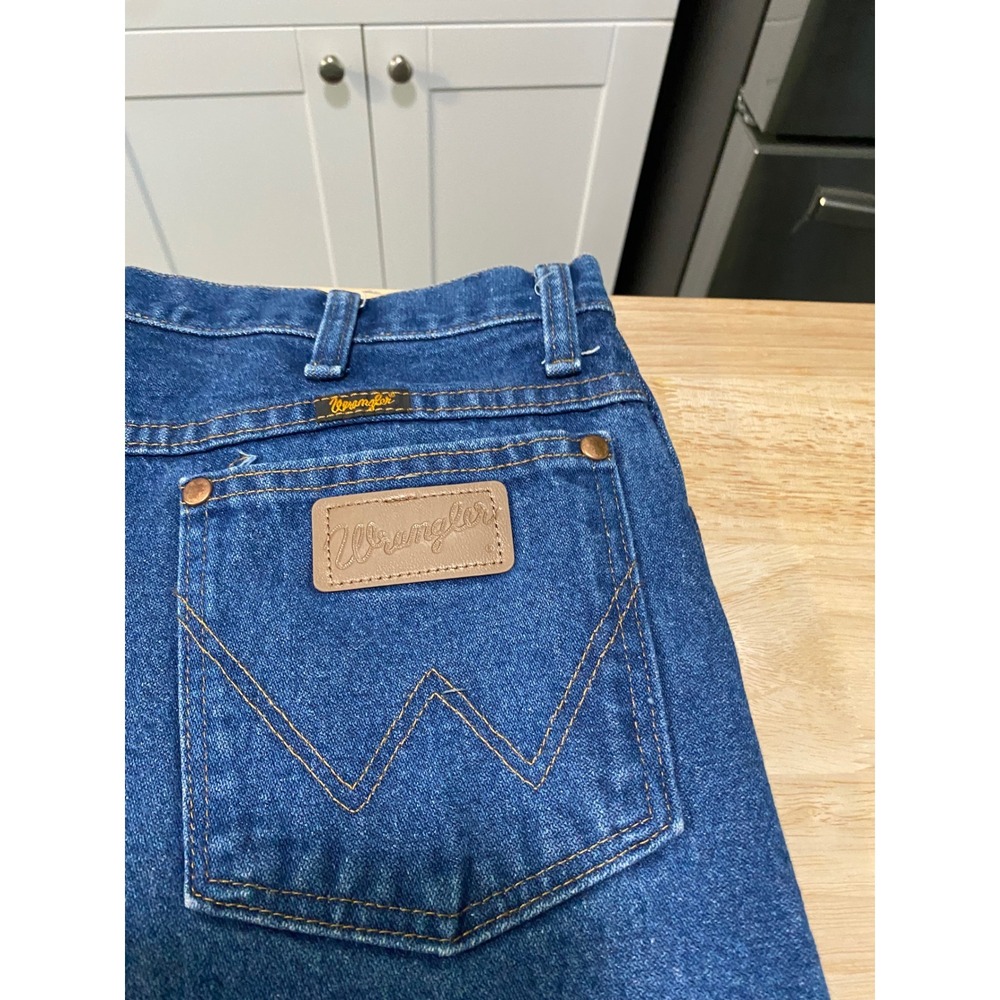 Wrangler 936DEN Cowboy Cut Slim Fit Jeans Blue Denim Mens 34x32 - Picture 4 of 5